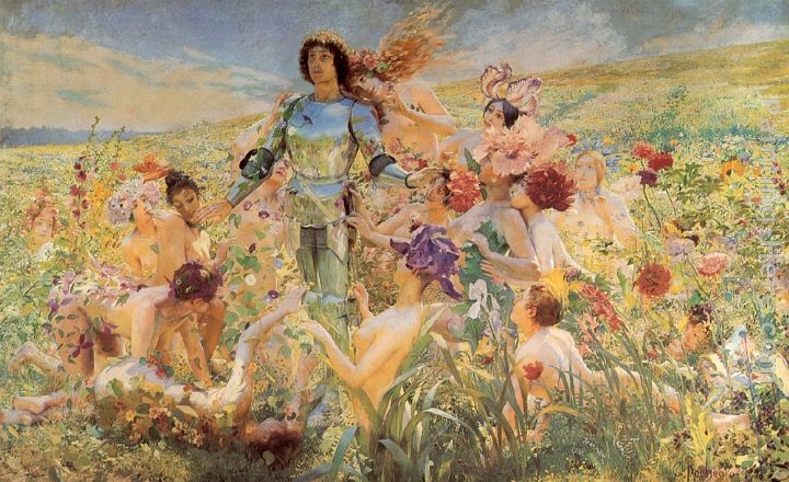 The Knight of the Flowers painting - Georges Antoine Rochegrosse The Knight of the Flowers art painting